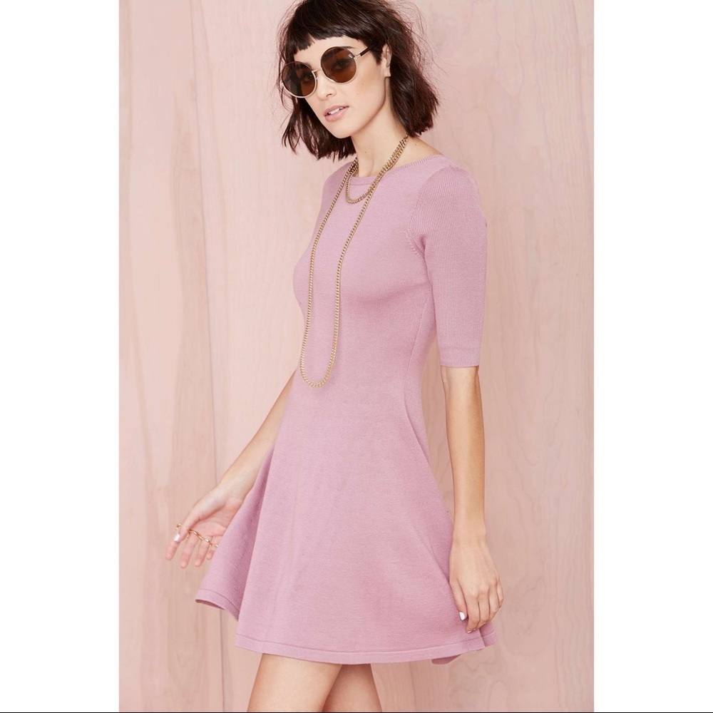 Nasty Gal Lilac Open Back Sweater Skater Dress NWT